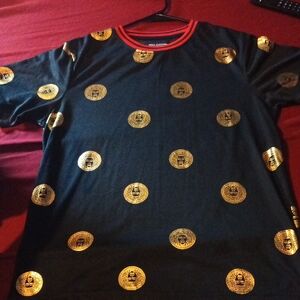 Men's Black and Gold Casual Button Down Shirt